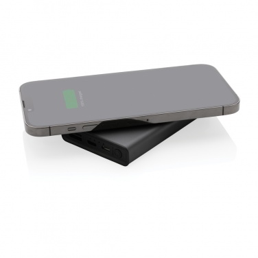 Logo trade promotional giveaway photo of: Terra RCS recycled aluminium 5000 mAh powerbank 5W wireless