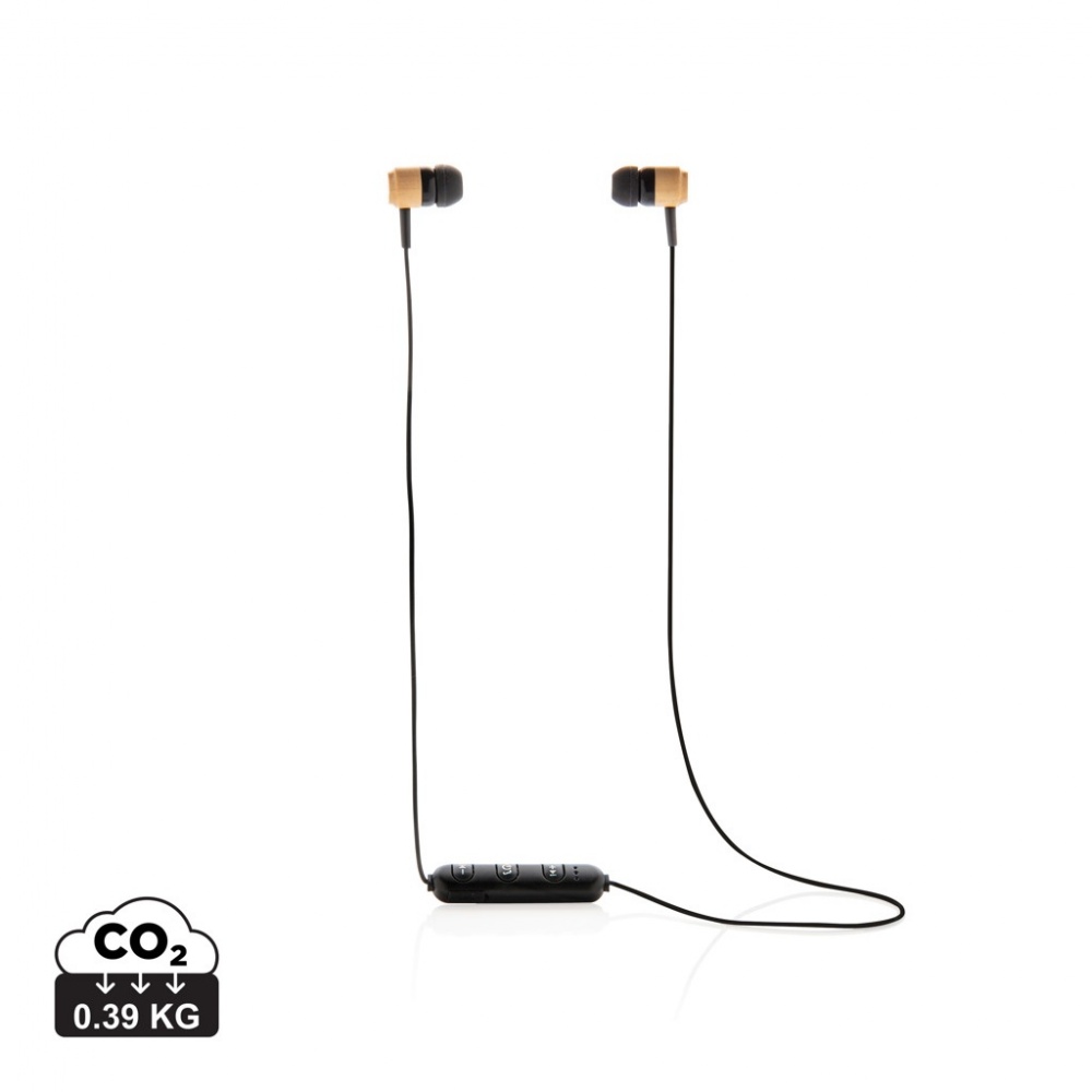 Logotrade promotional gift picture of: Bamboo wireless earbuds