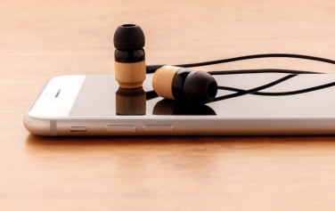 Logo trade corporate gifts picture of: Bamboo wireless earbuds