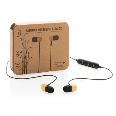 Logotrade business gifts photo of: Bamboo wireless earbuds