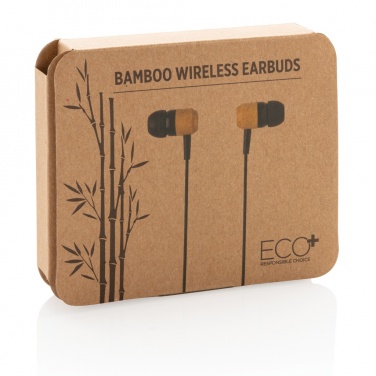 Logotrade promotional items photo of: Bamboo wireless earbuds