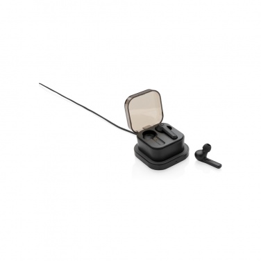 Logo trade corporate gift photo of: TWS earbuds in wireless charging case