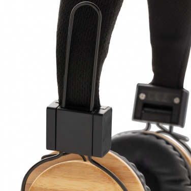 Logo trade promotional items image of: Bamboo wireless headphone