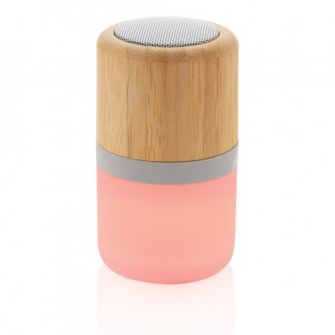 Logo trade corporate gifts picture of: Bamboo colour changing 3W speaker light