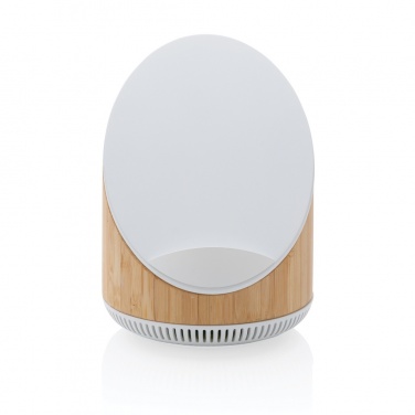 Logo trade promotional product photo of: Ovate bamboo 5W speaker with 15W wireless charger