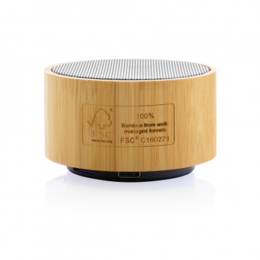 Logo trade promotional gifts image of: RCS recycled plastic and bamboo 3W wireless speaker
