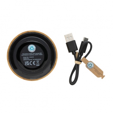 Logotrade promotional products photo of: RCS recycled plastic and bamboo 3W wireless speaker