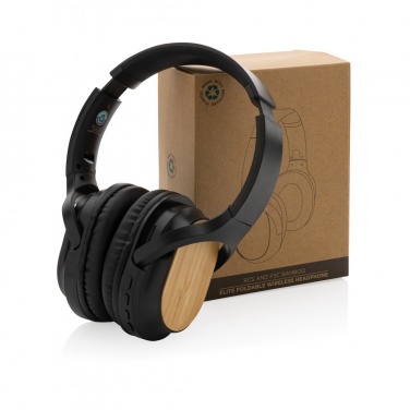Logo trade promotional giveaways picture of: RCS and bamboo Elite Foldable wireless headphone
