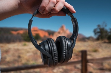 Logo trade promotional giveaways image of: RCS recycled plastic Elite Foldable wireless headphone