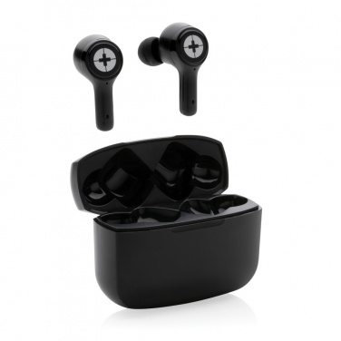 Logo trade promotional items image of: RCS recycled plastic Swiss Peak ANC TWS earbuds