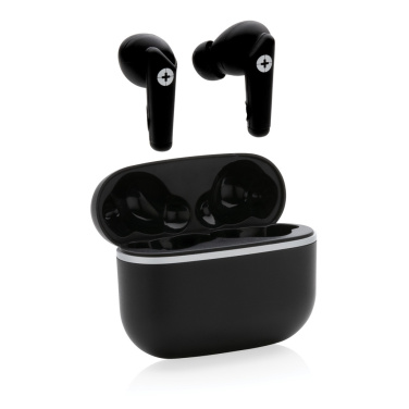 Logo trade promotional giveaways image of: RCS recycled plastic Swiss Peak TWS earbuds 2.0