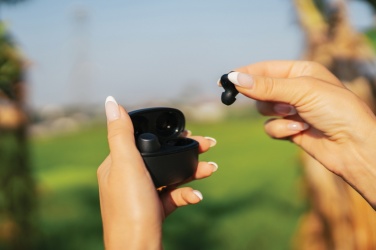 Logo trade business gifts image of: Terra RCS recycled aluminium wireless earbuds