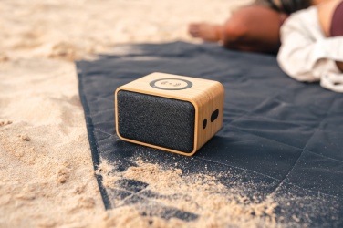 Logo trade promotional giveaway photo of: RCS Rplastic 3W speaker with bamboo 5W wireless