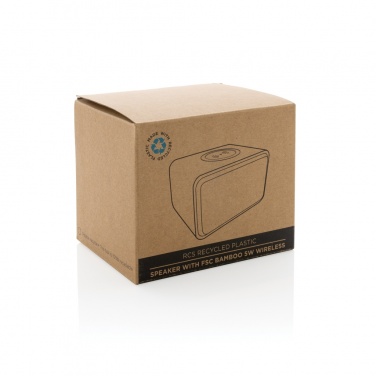 Logo trade promotional merchandise picture of: RCS Rplastic 3W speaker with bamboo 5W wireless