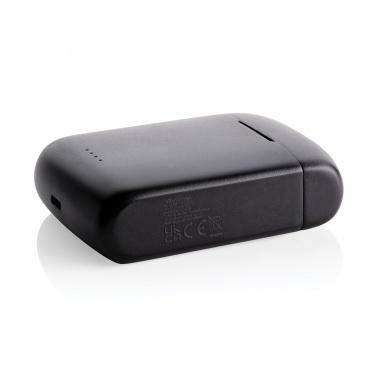 Logo trade promotional merchandise picture of: Skywave RCS recycled plastic solar earbuds