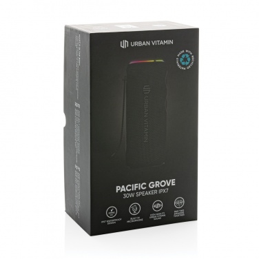 Logo trade promotional merchandise image of: Urban Vitamin Pacific Grove RCS rplastic 30W speaker IPX7