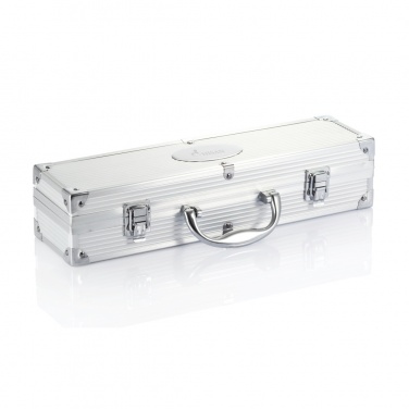 Logo trade business gifts image of: 3 pcs barbecue set in aluminium box