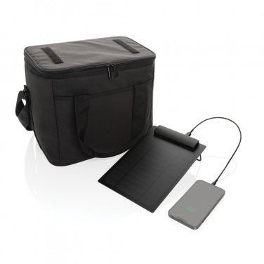 Logotrade promotional product picture of: Pedro AWARE™ RPET deluxe cooler bag with 5W solar panel