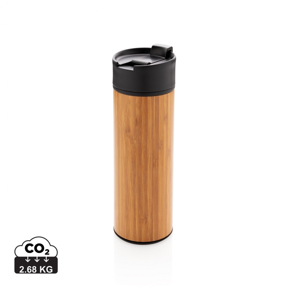 Logo trade promotional item photo of: Bogota vacuum bamboo coffee mug