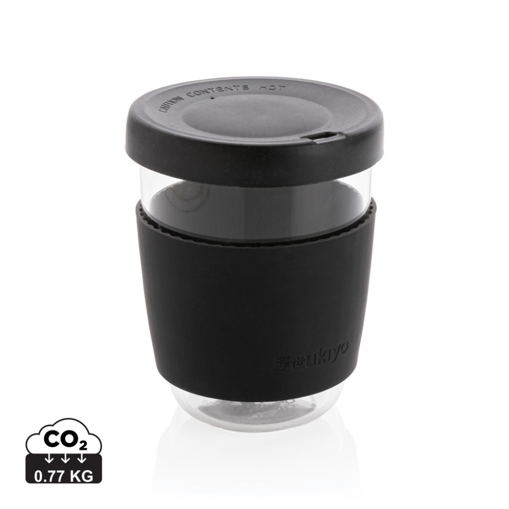 Logo trade promotional item photo of: Ukiyo borosilicate glass with silicone lid and sleeve
