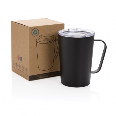 Logo trade promotional merchandise image of: RCS Recycled stainless steel modern vacuum mug with lid