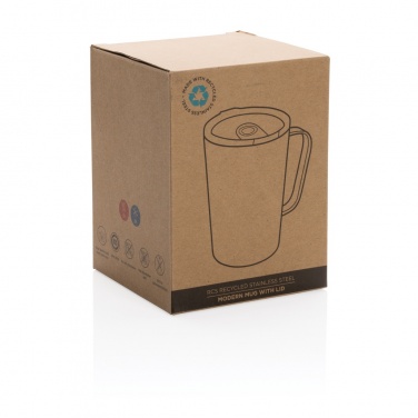 Logotrade promotional products photo of: RCS Recycled stainless steel modern vacuum mug with lid