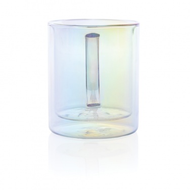 Logo trade promotional gifts image of: Deluxe double wall electroplated glass mug