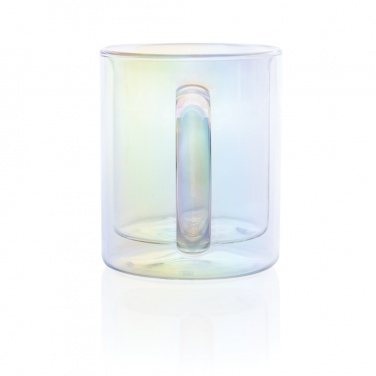 Logo trade promotional product photo of: Deluxe double wall electroplated glass mug