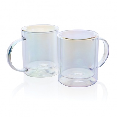 Logo trade advertising product photo of: Deluxe double wall electroplated glass mug