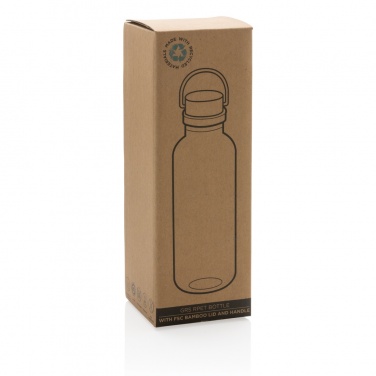 Logo trade promotional products picture of: RCS RPET bottle with bamboo lid and handle