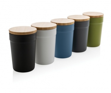 Logo trade advertising product photo of: GRS certified recycled PP mug with bamboo lid