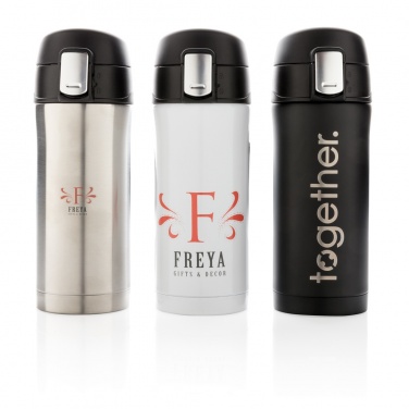 Logo trade promotional gifts image of: RCS Recycled stainless steel easy lock vacuum mug