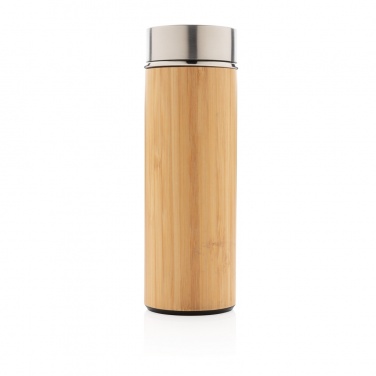 Logo trade promotional giveaways picture of: Leak proof bamboo vacuum bottle