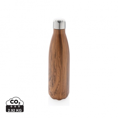 Logo trade corporate gifts picture of: Vacuum insulated stainless steel bottle with wood print