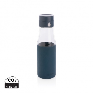 Logotrade advertising products photo of: Ukiyo glass hydration tracking bottle with sleeve