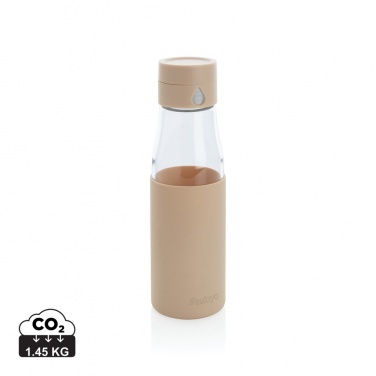 Logo trade promotional merchandise picture of: Ukiyo glass hydration tracking bottle with sleeve