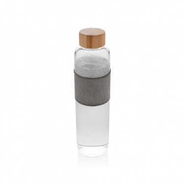 Logo trade business gifts image of: Impact borosilicate glass bottle with bamboo lid