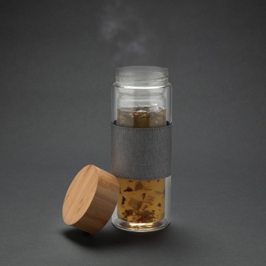 Logo trade promotional giveaways image of: Impact double wall borosilicate glass bottle