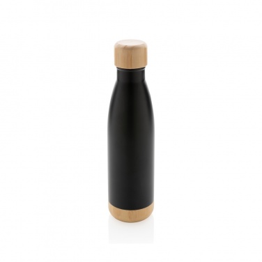Logotrade promotional gift picture of: Vacuum stainless steel bottle with bamboo lid and bottom