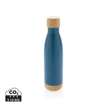 Logo trade promotional gifts image of: Vacuum stainless steel bottle with bamboo lid and bottom