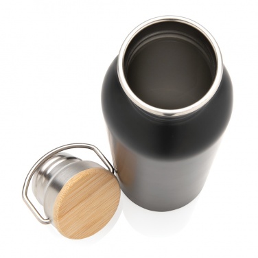 Logo trade promotional merchandise image of: Modern stainless steel bottle with bamboo lid