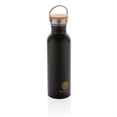 Logotrade promotional merchandise image of: Modern stainless steel bottle with bamboo lid