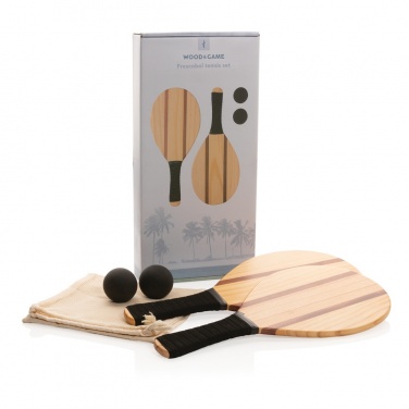 Logo trade promotional gift photo of: Wooden frescobol tennis set
