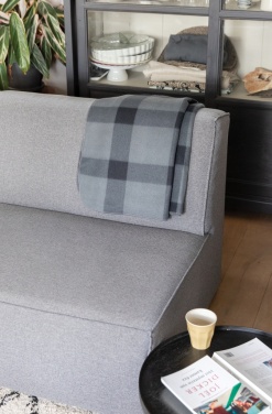 Logo trade promotional giveaways image of: Soft plaid fleece blanket