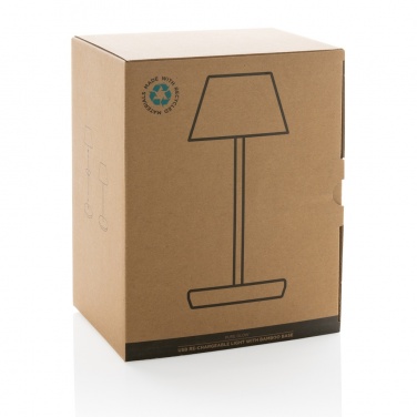 Logo trade business gifts image of: Pure Glow RCS usb-rechargeable recycled plastic table lamp