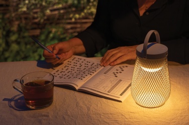 Logotrade promotional merchandise photo of: Aurora RCS recycled plastic USB re-chargeable table lamp