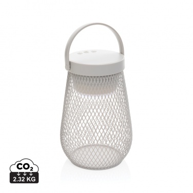 Logo trade business gifts image of: Aurora RCS recycled plastic USB re-chargeable table lamp