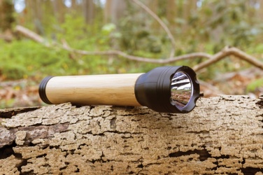 Logo trade promotional products image of: Lucid 5W RCS certified recycled plastic & bamboo torch