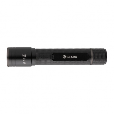 Logo trade promotional gifts image of: Gear X RCS recycled aluminum USB-rechargeable torch