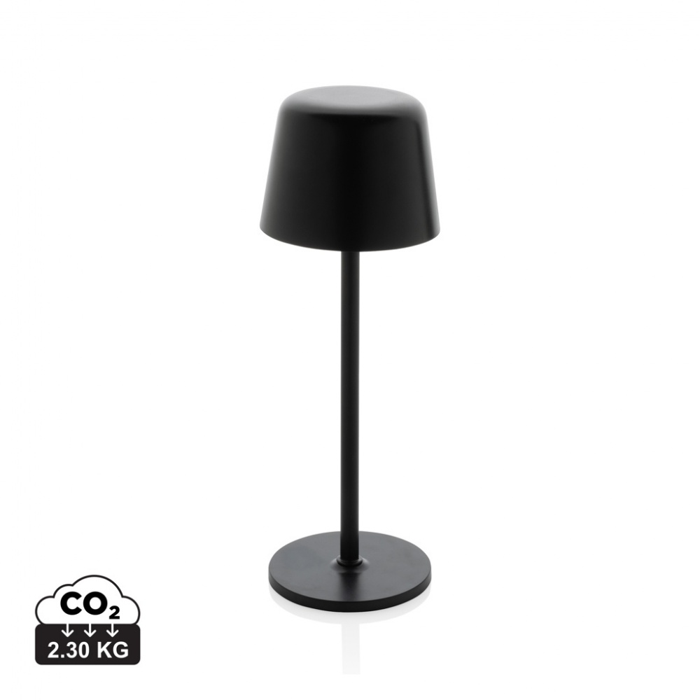 Logo trade business gifts image of: Zenic RCS recycled plastic USB re-chargable table lamp